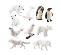 hindraem Conjunto de Figuras de Animales Polares realistas, Figuras de Modelos, decoración del hogar, Diorama de Animales árticos, decoración de Escritorio,
