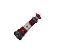 hindraem Escultura de Resina con Forma de Faro,Top Rojo,Altura 37.5cm | jardines con elegante iluminación solar y un cautivador efecto baliza. Estatua de faro para jardín con luces solares para