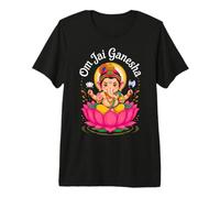 Hindú Ganesha Puja Elefante Dios India Meditación Yoga Murti Camiseta Premium