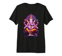 Hindú Ganesha Puja Elefante Dios India Meditación Yoga Murti Camiseta Premium
