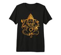 Hindú Ganesha Puja Elefante Dios India Meditación Yoga Murti Camiseta Premium