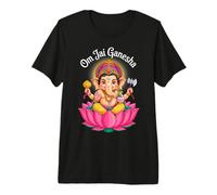 Hindú Ganesha Puja Elefante Dios India Meditación Yoga Murti Camiseta Premium