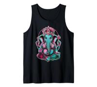 Hindú Ganesha Puja Elefante Dios India Meditación Yoga Murti Camiseta sin Mangas