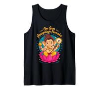 Hindú Ganesha Puja Elefante Dios India Meditación Yoga Murti Camiseta sin Mangas