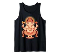 Hindú Ganesha Puja Elefante Dios India Meditación Yoga Murti Camiseta sin Mangas