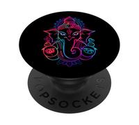 Hindú Ganesha Puja Elefante Dios India Meditación Yoga Murti PopSockets PopGrip Adhesivo