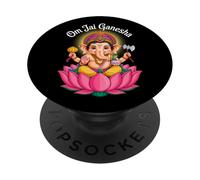 Hindú Ganesha Puja Elefante Dios India Meditación Yoga Murti PopSockets PopGrip Adhesivo