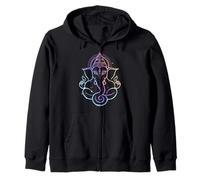 Hindú Ganesha Puja Elefante Dios India Meditación Yoga Murti Sudadera con Capucha