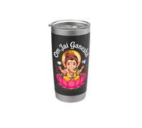 Hindú Ganesha Puja Elefante Dios India Meditación Yoga Murti Vaso térmico de acero inoxidable de doble pared