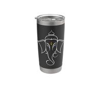 Hindú Ganesha Puja Elefante Dios India Meditación Yoga Murti Vaso térmico de acero inoxidable de doble pared