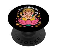 Hindu Ganesha Puja Elephant God India Meditation Yoga Murti PopSockets PopGrip Adhesivo