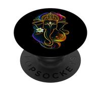 Hindu Ganesha Puja Elephant God India Meditation Yoga Murti PopSockets PopGrip Adhesivo