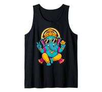 Hindú Ganesha Puja Meditación Yoga Murti Elefante Dios India Camiseta sin Mangas
