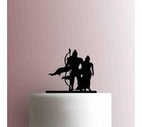 Hindu Lord Ram and Devi Sita - Decoración acrílica para tartas de 7 pulgadas de ancho/morado