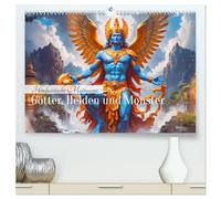 Hinduistische Mythologie - Götter, Helden und Monster (hochwertiger Premium Wandkalender 2026 DIN A2 quer), Kunstdruck in Hochglanz: Ein Kalender mit ... Götter, Helden, Monster und Mythen.
