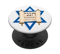 HINENI Here I Am - Hebrew Star of David Christian Faith PopSockets PopGrip Adhesivo