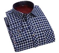 Hinewsa Camisa de punto a cuadros para hombre, camiseta cálida para otoño, invierno, informal, suelta, para hombre, talla grande, con forro polar, camisas acolchadas, S202, XXXXXL