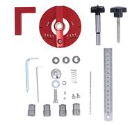 Hinge Jig Drill Guide 35mm, Dowelling Drilling Tool Set for Furniture Woodworking, Adjustable Aluminum Alloy Hinge Hole Punch with 6mm/8mm/10mm Bushings for Doors Chairs
