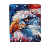 Hingor Alfombrilla de mouse con estampado de águila patriótica con bordes cosidos, alfombrilla de mouse texturizada de primera calidad, base de goma antideslizante para computadora portátil y juegos