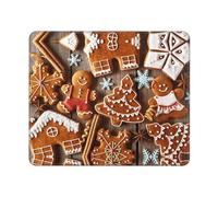Hingor Alfombrilla de ratón con estampado de galletas de jengibre, diseño personalizado para oficina y hogar, alfombrilla de mouse impermeable, base de goma antideslizante para mouse inalámbrico