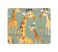 Hingor Alfombrilla de ratón con estampado de jirafas de dibujos animados salvajes, diseño personalizado para oficina y hogar, alfombrilla de mouse impermeable, base de goma antideslizante para mouse