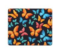 Hingor Alfombrilla de ratón con estampado de mariposas coloridas, diseño personalizado para oficina y hogar, alfombrilla de mouse impermeable, base de goma antideslizante para mouse inalámbrico