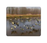 Hingor Alfombrilla de ratón con estampado de patos salvajes voladores de caza, diseño personalizado para oficina y hogar, alfombrilla de mouse impermeable, base de goma antideslizante para mouse