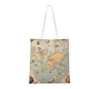 Hingor Bolsa de lona estética con estampado de concha de mar para mujer, bonita, moderna y reutilizable, para la escuela, compras, gimnasio, biblioteca y playa