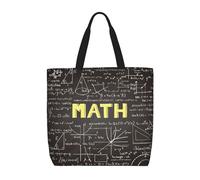 Hingor Bolsa de mano con estampado de matemáticas para mujer, bolsa de playa grande, reutilizable, para viajes, compras