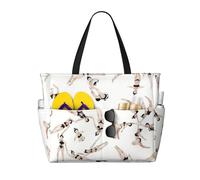 Hingor Bolsa de playa impermeable con estampado de estrellas orientales para mujer, bolsa de piscina ligera y plegable con compartimento húmedo con cremallera, Swimming, Talla única