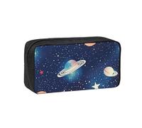 Hingor Estuche para lápices con diseño de cielo estrellado y universo, gran capacidad, estuche para lápices, suministros escolares, bonita caja de lápices