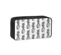 Hingor Estuche para lápices con diseño de piña y frutas tropicales, gran capacidad, estuche para lápices, suministros escolares, bonita caja de lápices