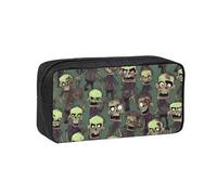 Hingor Estuche para lápices con estampado de muchos zombies de gran capacidad, estuche para lápices, suministros escolares, bonita caja de lápices