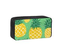 Hingor Estuche para lápices con estampado de piña dorada de gran capacidad, estuche para lápices, suministros escolares, bonita caja de lápices