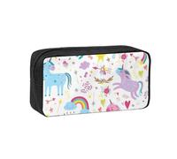 Hingor Estuche para lápices de gran capacidad, diseño de unicornios, color rosa