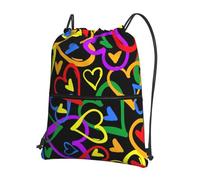 Hingor Gay Pride - Mochila con cordón ajustable y estampado de arco iris, resistente al agua, para gimnasio, compras, deportes, yoga