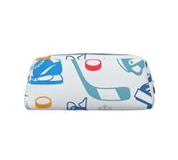 Hingor Hockey Elements - Neceser con cremallera para cosméticos, artículos de papelería, bolso, estuche de viaje, Silver, Talla única, Bolsa para monedas