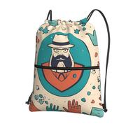 Hingor Mochila con cordón para el Día del Padre y la mano feliz, resistente al agua, para gimnasio, compras, deporte, yoga