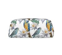 Hingor Parrots On Branches - Neceser con cremallera para cosméticos, papelería, bolso, estuche de viaje, Silver, Talla única, Bolsa para monedas