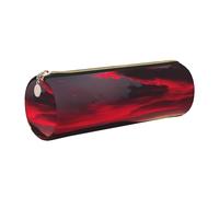 Hingor Red Sky at Night - Estuche portátil para lápices de poliuretano con estampado estrellado para hombre y mujer