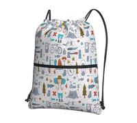 Hingor The Nature Wildlands - Mochila con cordón y cordón, resistente al agua, para gimnasio, compras, deporte, yoga