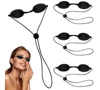 HINGTAI 4 gafas protectoras negras para bronceado, gafas de protección ocular para terapia de luz roja, gafas UV para protección ocular durante la exposición al sol, la cama solar, IPL y luz LED.