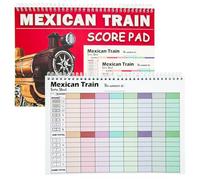 HINGTAI 50 Hojas de puntuación de Tren Mexicano, Hojas de dominó Coloridas con Forma de Pata de Pollo y Espiral, Accesorios para el Juego del Tren Mexicano, Bloc de Notas para anotar Puntos en