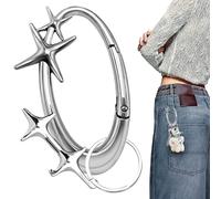HINGTAI Llavero con forma de estrella, abrebotellas, llavero de aleación plateado, bonito y portátil, ideal para organizar las llaves del coche, ideal para amantes de la cerveza, bolso, abridor
