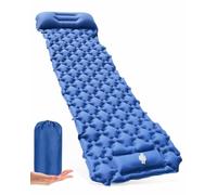 Hingue Colchoneta isotérmica para camping, ultraligera, colchón de aire con bomba de pie y almohada, colchón hinchable compacto, impermeable, tamaño pequeño, esterilla de camping para senderismo