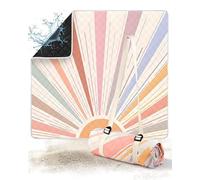 Hingue Manta de picnic 200 x 200 cm, impermeable y lavable, estructura de tres capas, manta de playa plegable para 4-6 personas, manta de camping portátil con correa para picnic, camping, playa