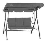 HinHocker Columpio Hollywood de 3 plazas con toldo | Gris | soporta hasta 250 kg | Tumbona oscilante, Banco columpio para exteriores | Columpio de jardín, Silla columpio | Columpio suave, Columpio de