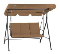 HinHocker Columpio Hollywood de 3 plazas con toldo | Marrón | soporta hasta 250 kg | Tumbona balanceante, Banco columpio para exteriores | Columpio de jardín, Silla columpio | Columpio suave, Columpio