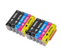 Hinicole 580 581 Compatible con Cartucho de Tinta TS9550 TS9551 TS705 TS9551C TR7550 TR8550 Tinta de Impresora(2 Sets)