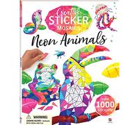 Hinkler – Mosaicos creativos con pegatinas: Animales neón – Libro de pegatinas y mosaicos